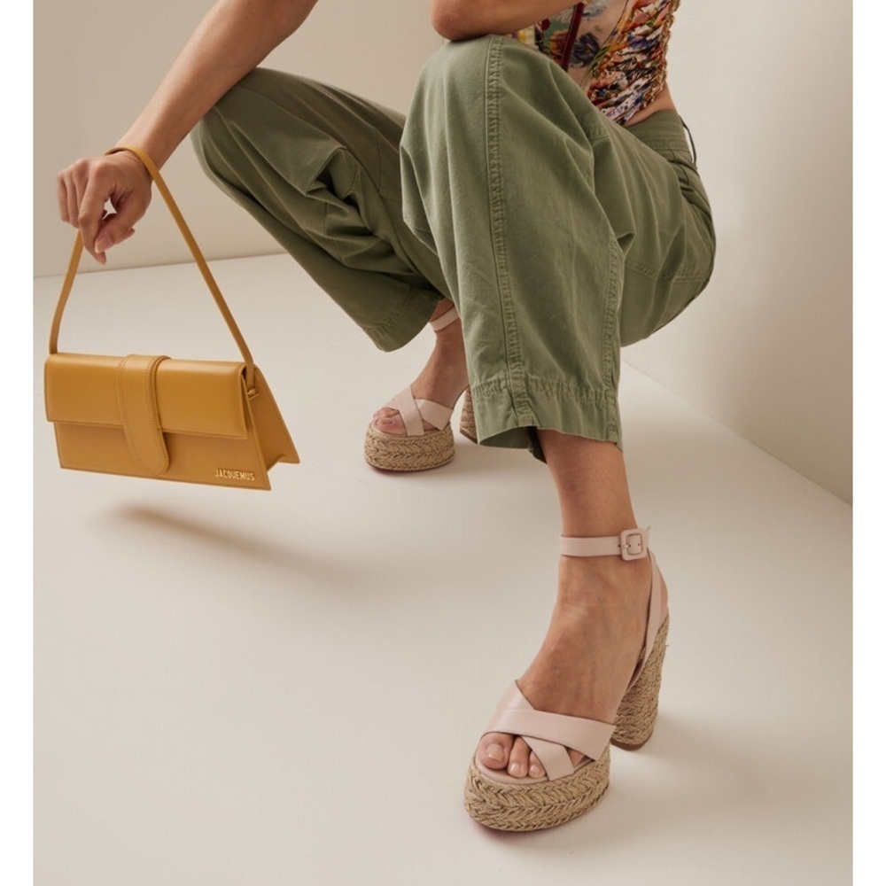 Christian Louboutin Super Mariza 130 Leche Espadrille Platform Sandals